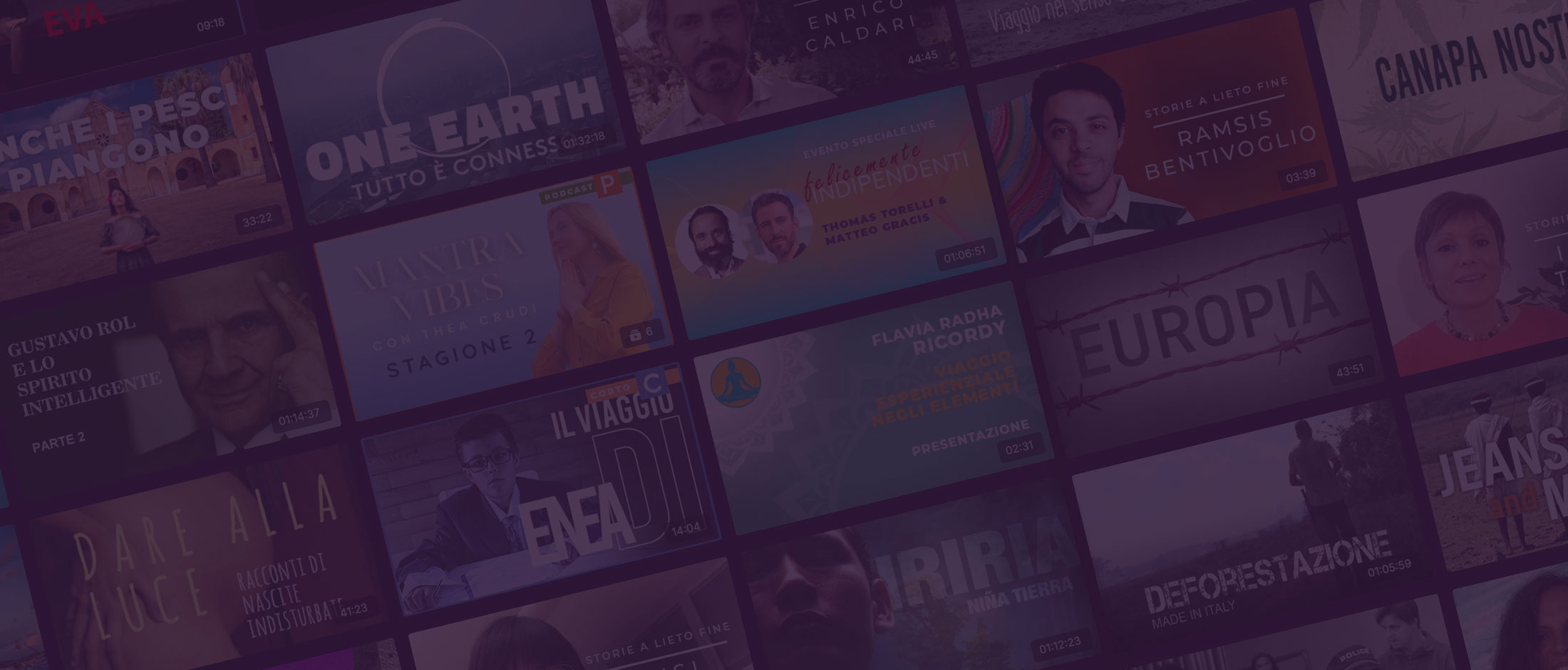 Mosaico di contenuti UAM.TV — film, documentari e percorsi di crescita